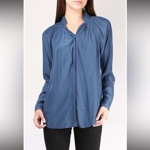 SMYTHE the gathered  button down blouse size small